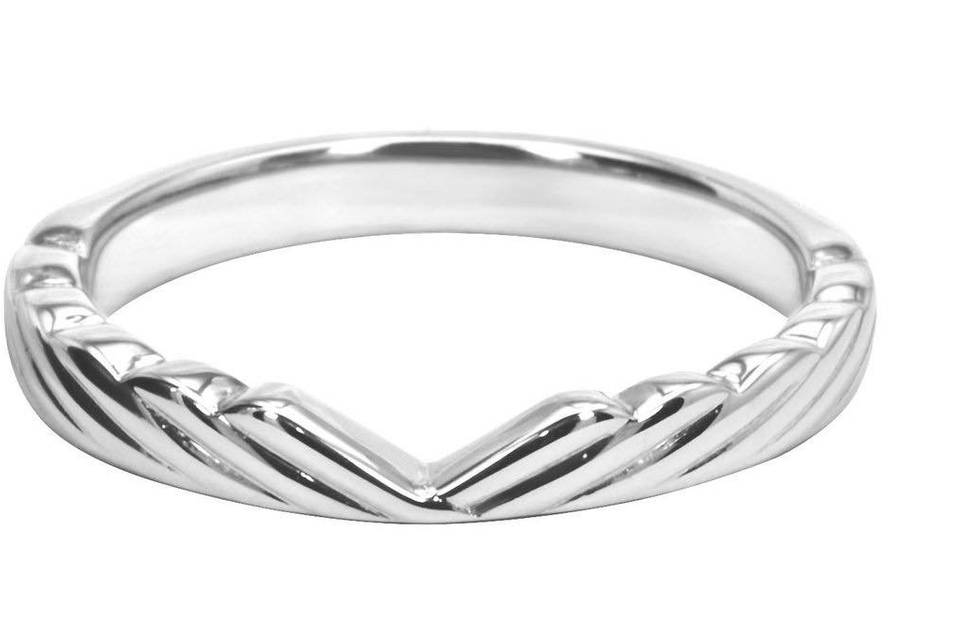 V shaped Wedding Ring