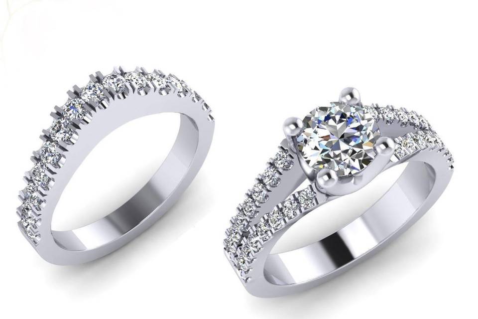 Matching Diamond Wedding Rings