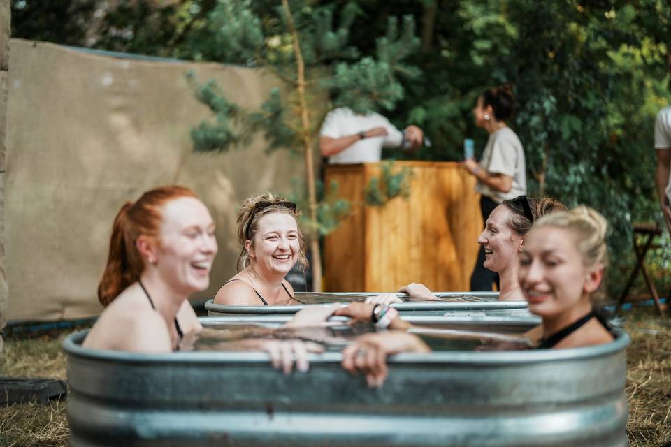 Ice bath bravery!