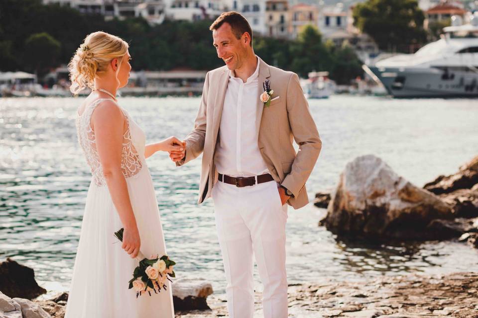 Skiathos town wedding