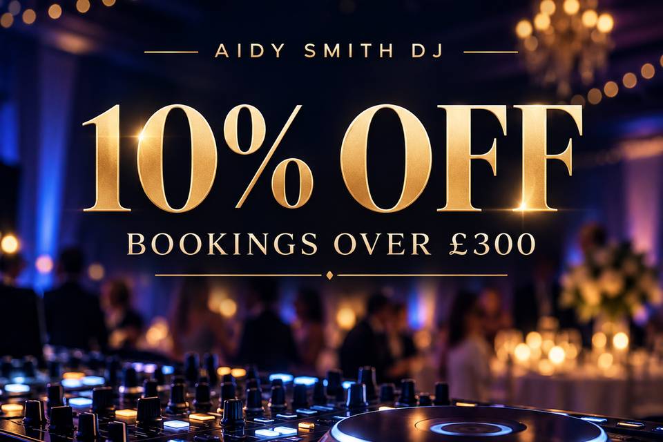 10% Discount on dj bookings