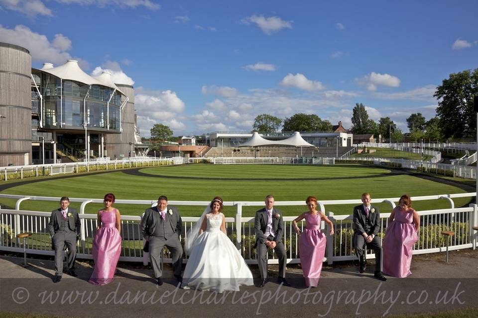 Wedding party at Aintree Racecourse