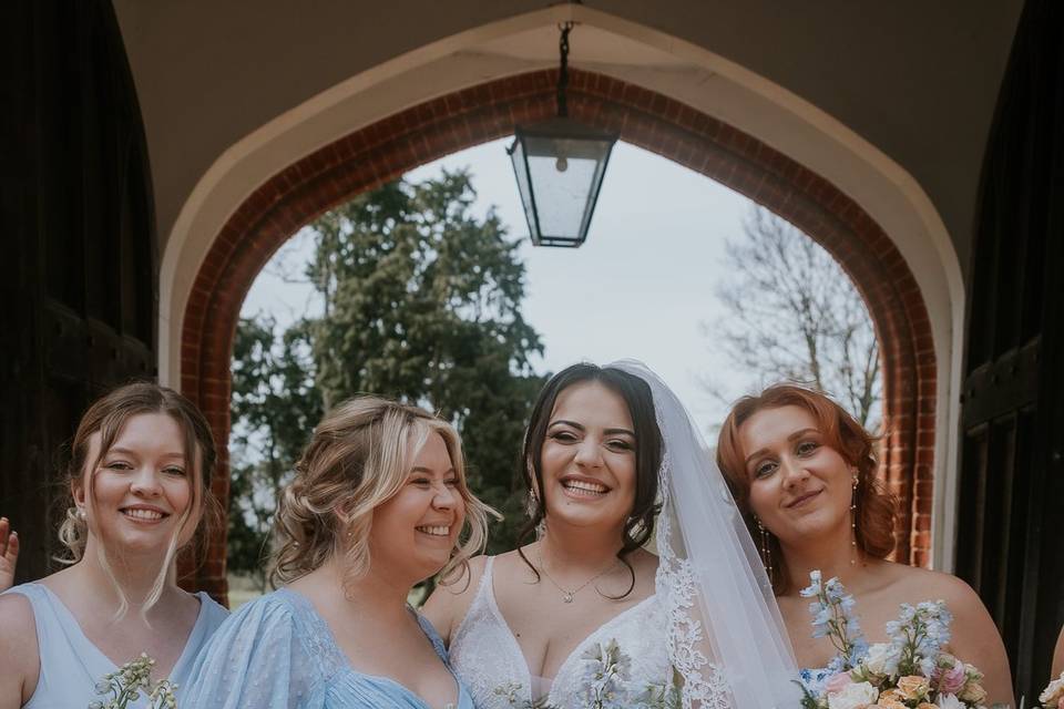 Beautiful bride and her brides