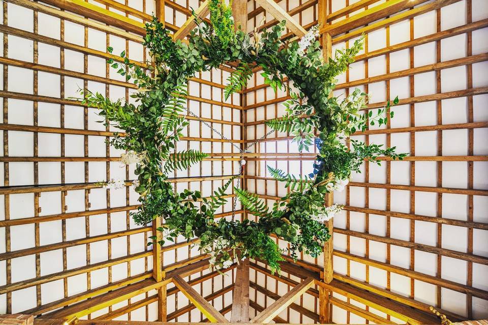 Ceiling details inside barn