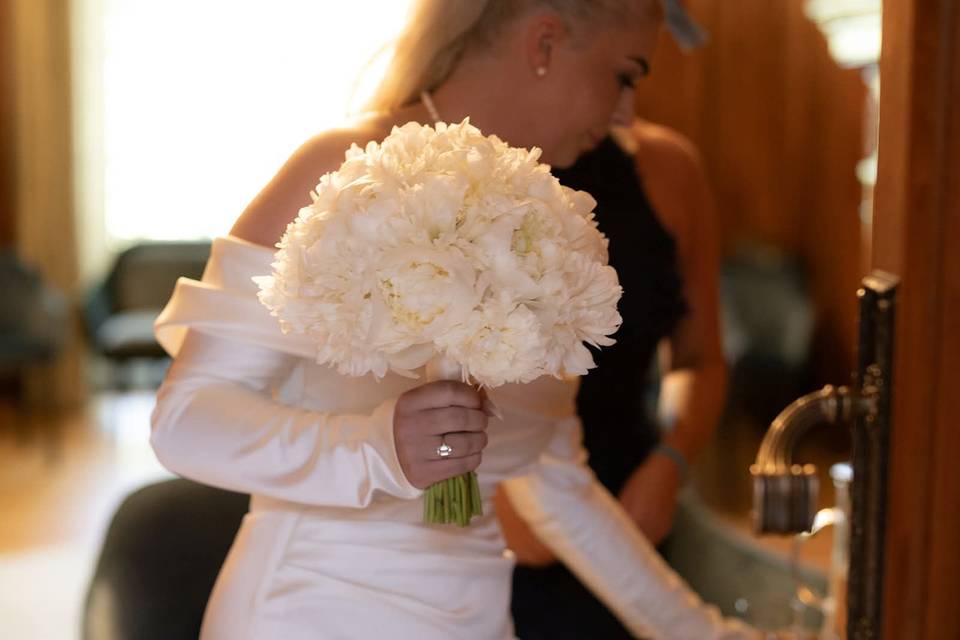 White Peony bouquet