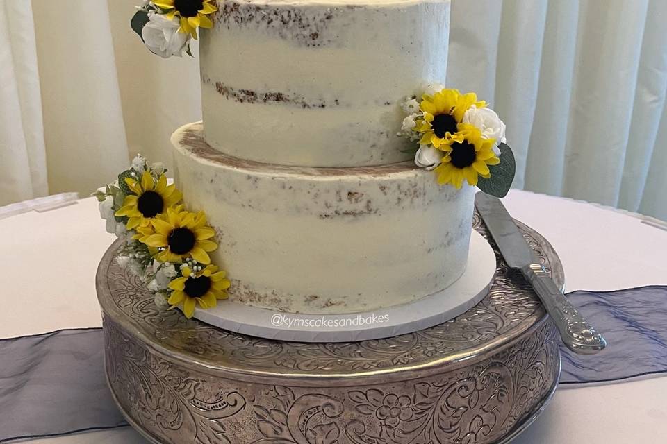 Semi-naked two tier cake