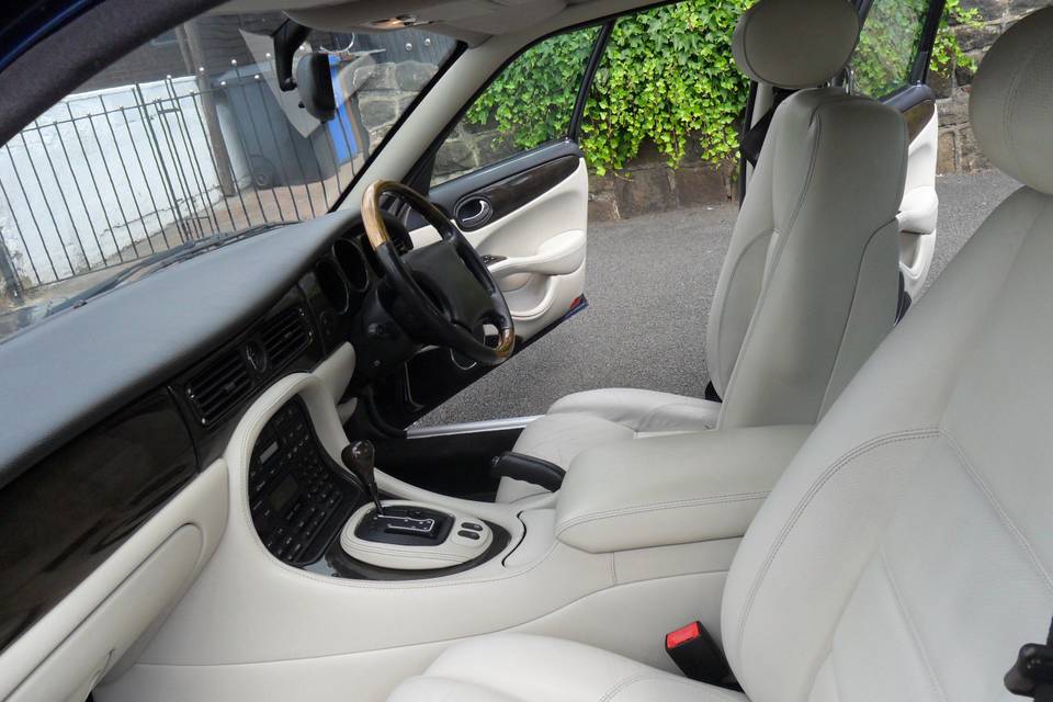 Inside the wedding car