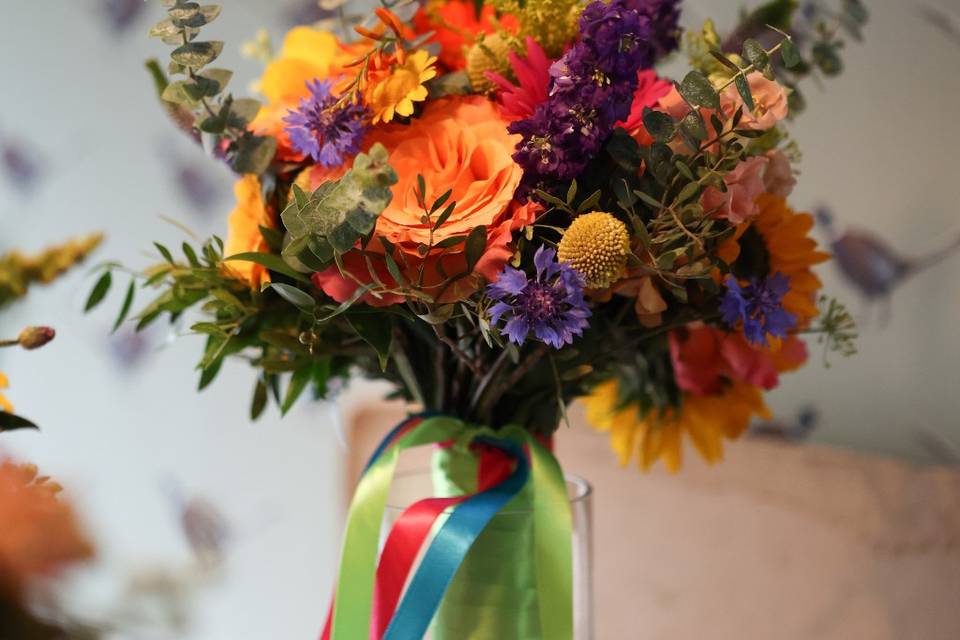 A rainbow bouquet