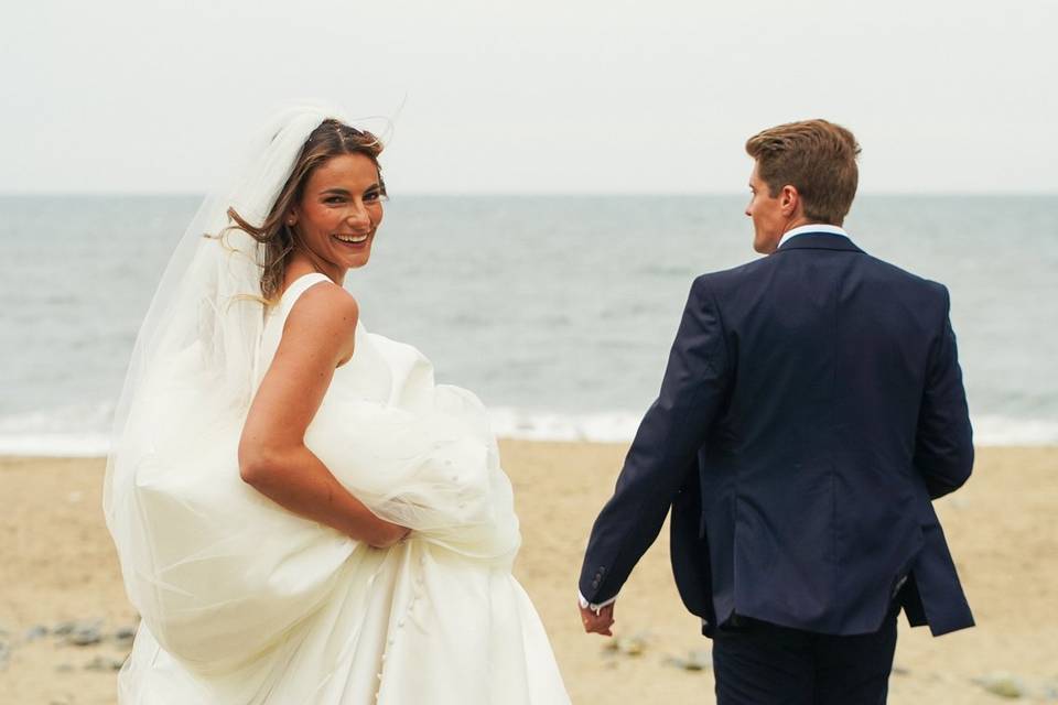 Beach shoot on the big day