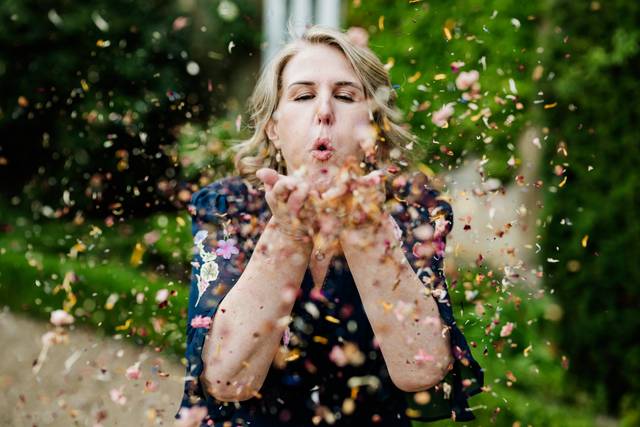 Tammy with confetti