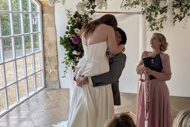 Couple embrace