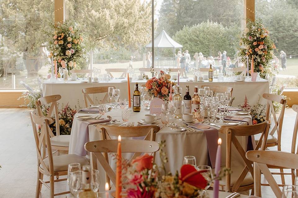 Pink, orange and purple weddin