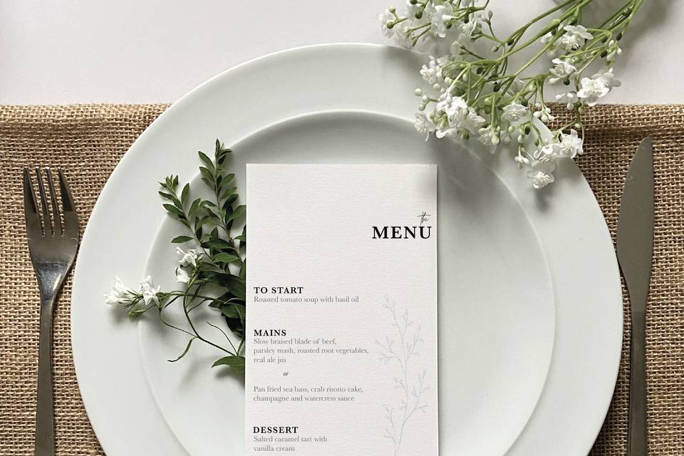 Co-ordinating menus