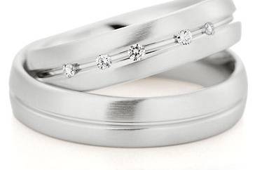 18ct White Gold Wedding Rings by Christian Bauer