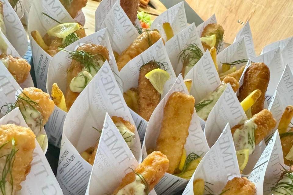 Fish and Chip canapes