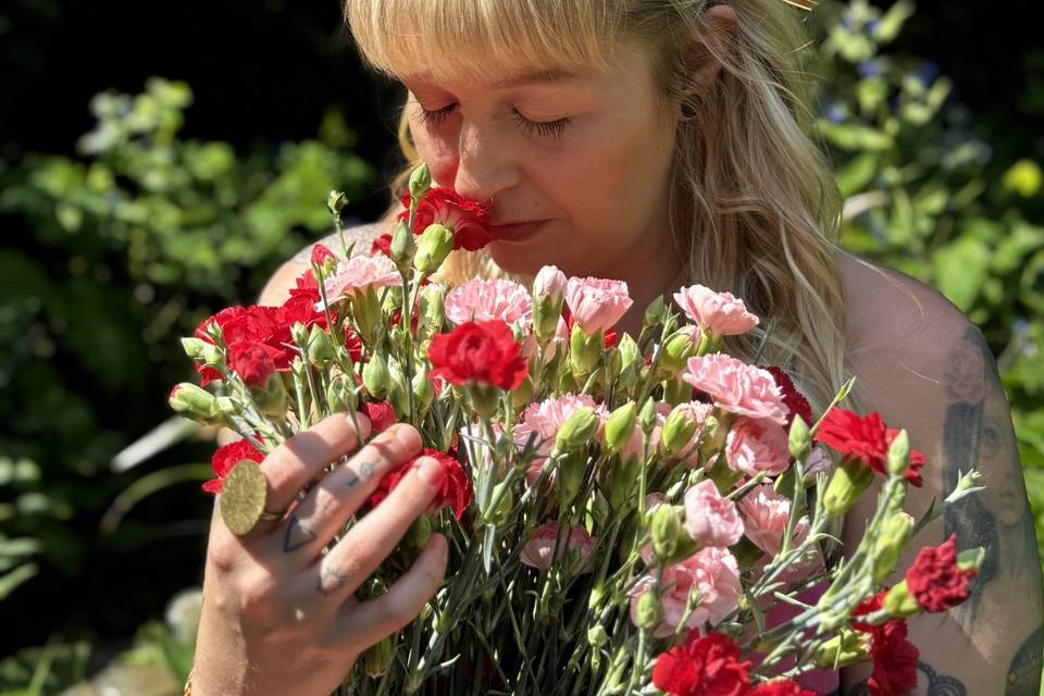 Flower blessing at Ceremony.
