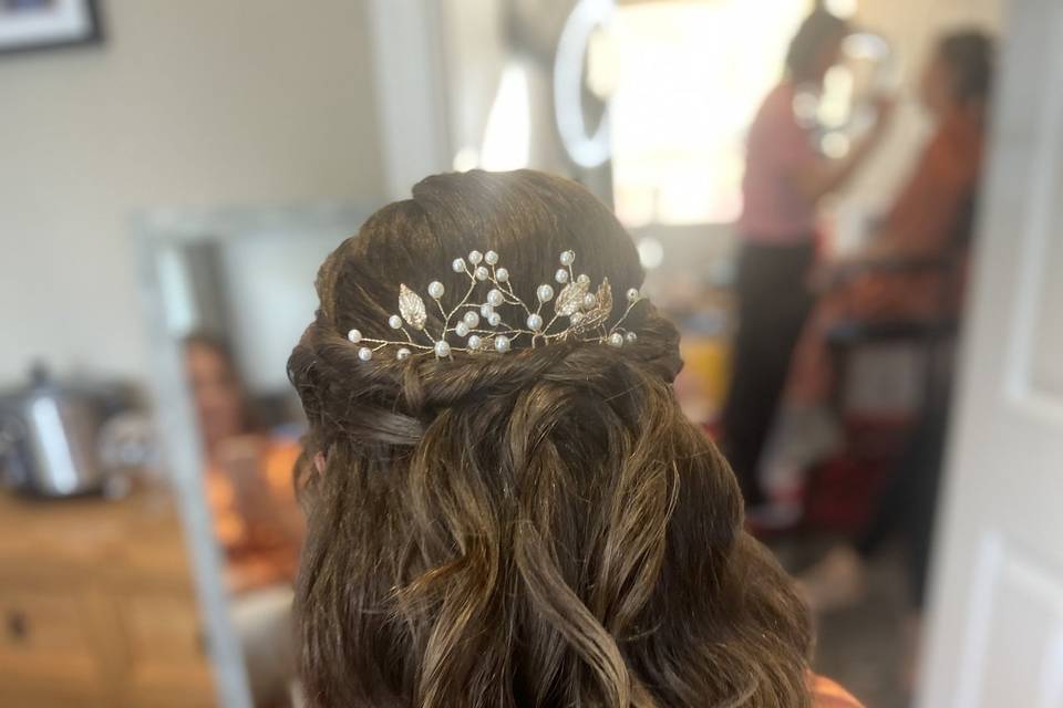 Half up bridesmaids hair