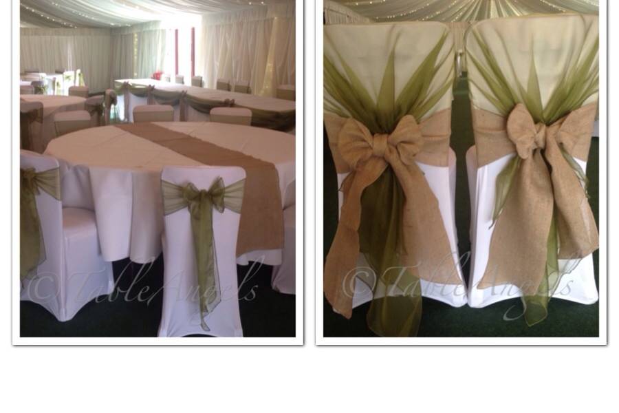 Hessian and olive green