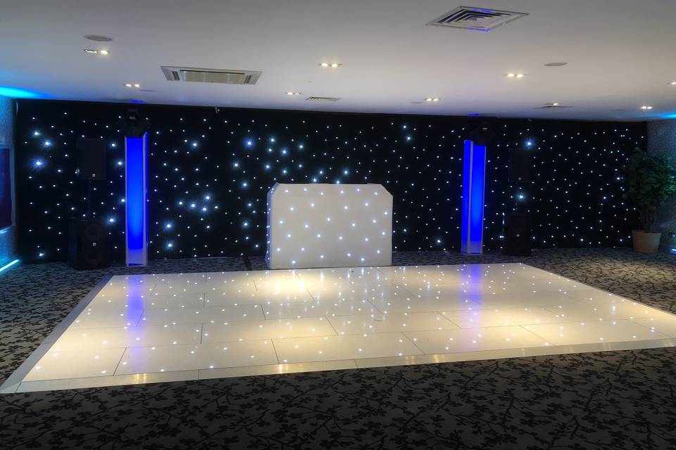Wedding DJ with Backdrop
