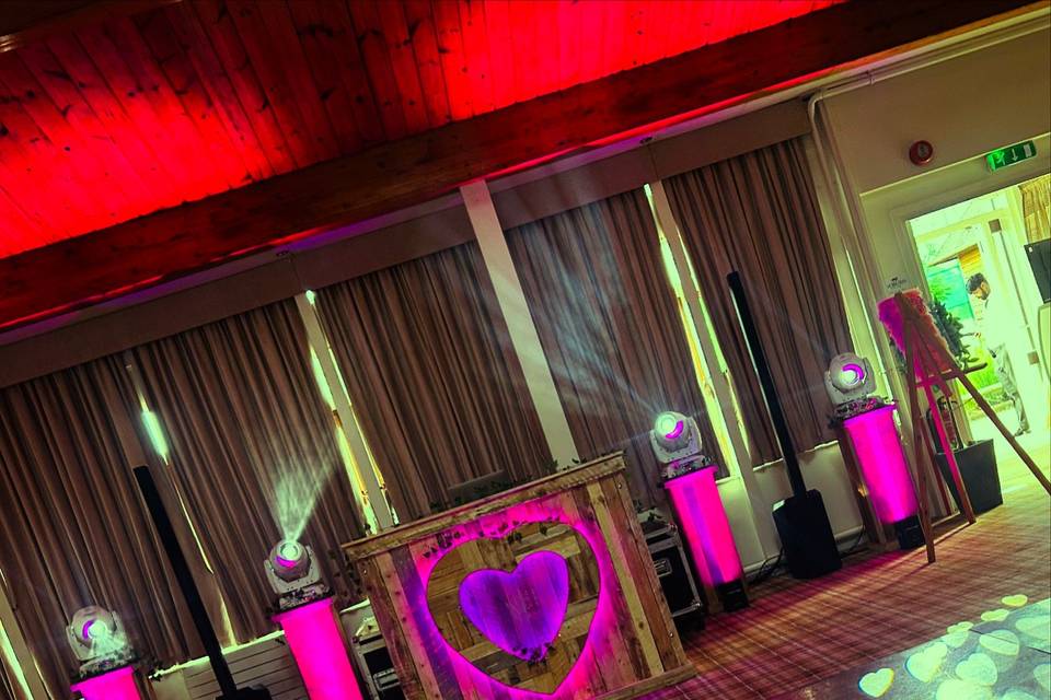Wedding DJ with Rustic Booth