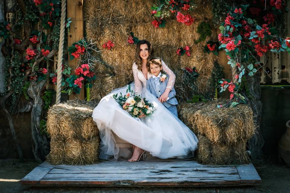 Pose on the haybales