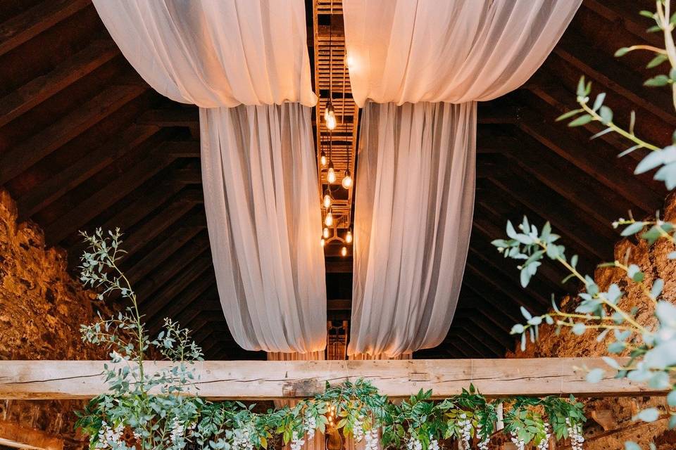 Rustic indoor ceremony