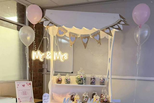 A special couples wedding cart