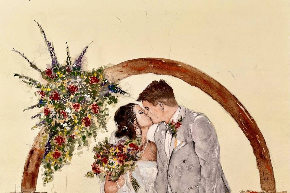 Wedding Couple Watercolour