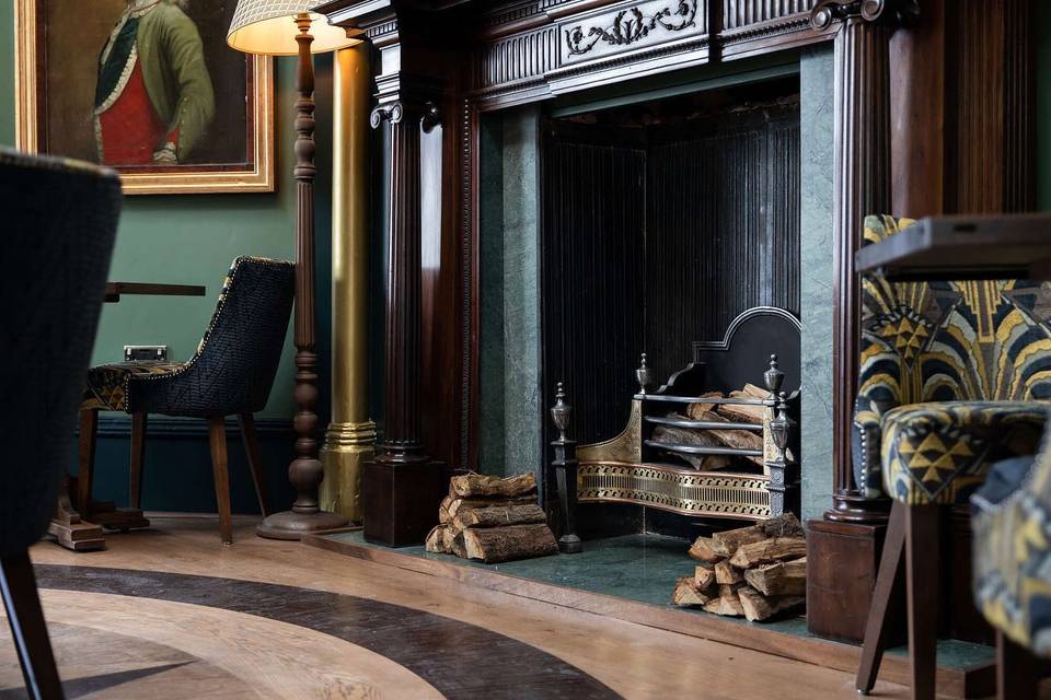 The fire place in Octagon Room