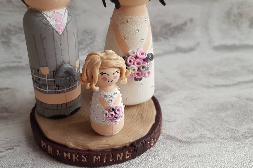 Wedding cake toppers with girl