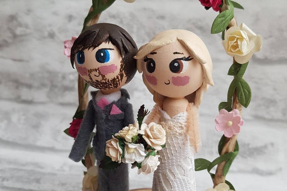 Blonde bride cake topper