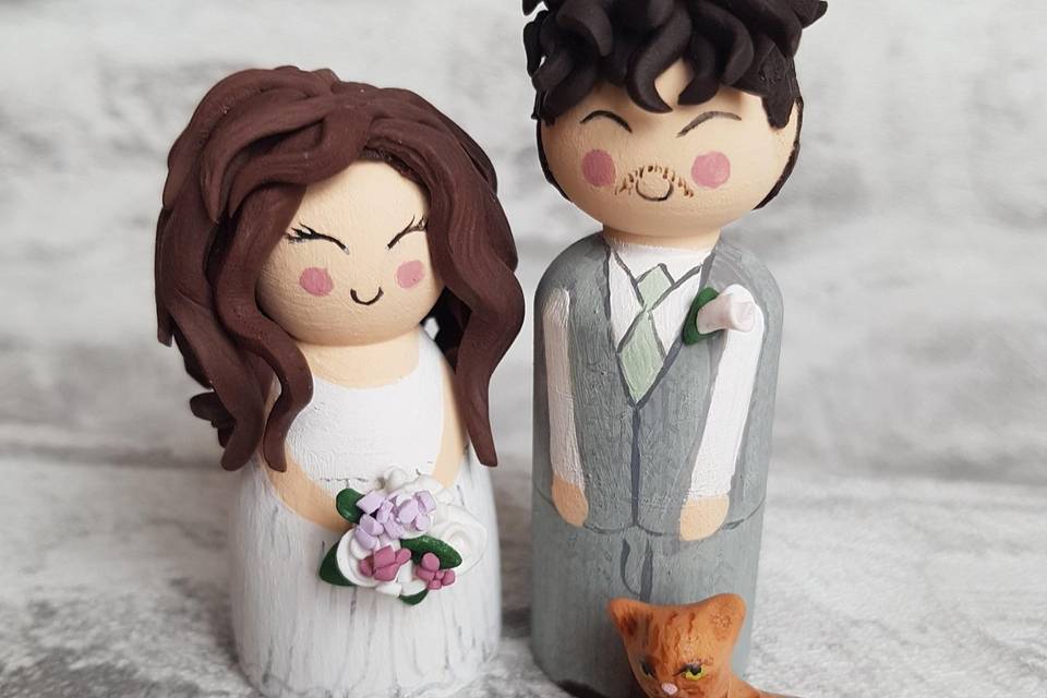 Boy and girl cake topper