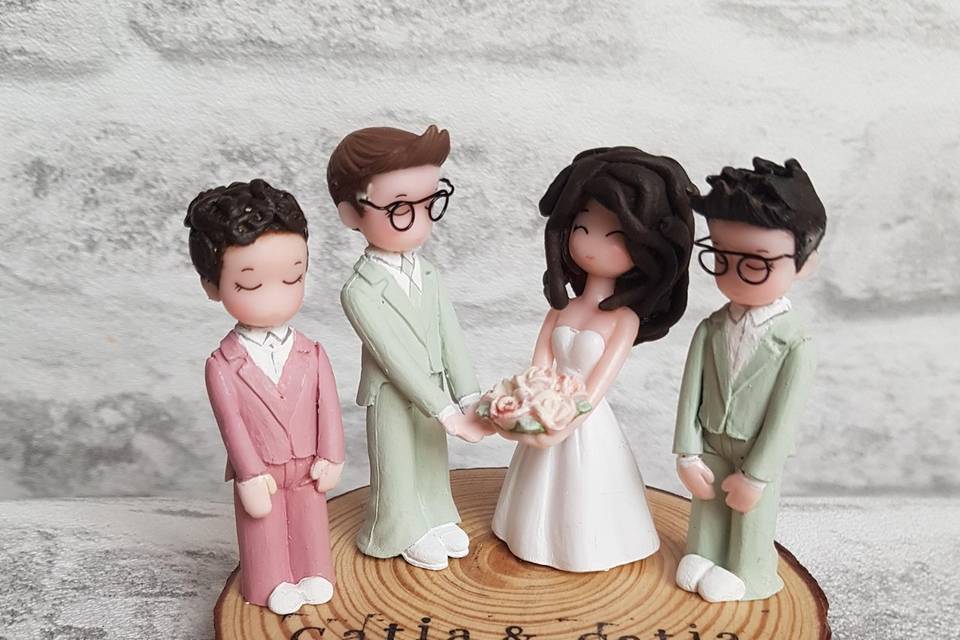 Gay family wedding toppers