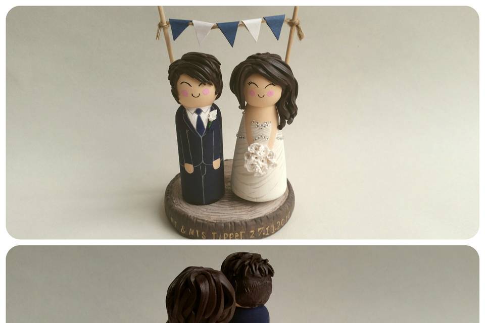 Clay wedding cake toppers