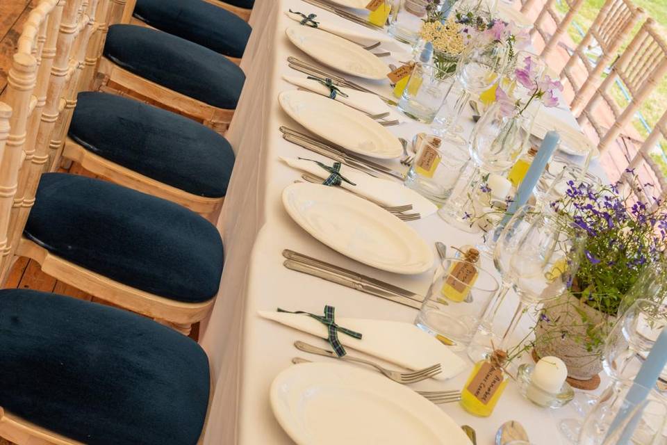 Banqueting style table layout