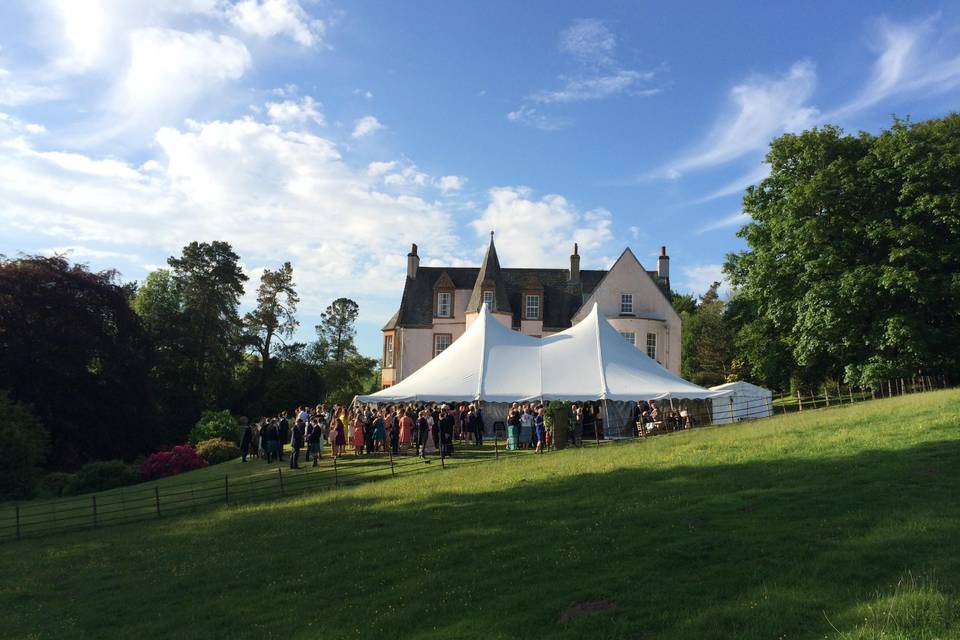 Marquee on the croquet lawn