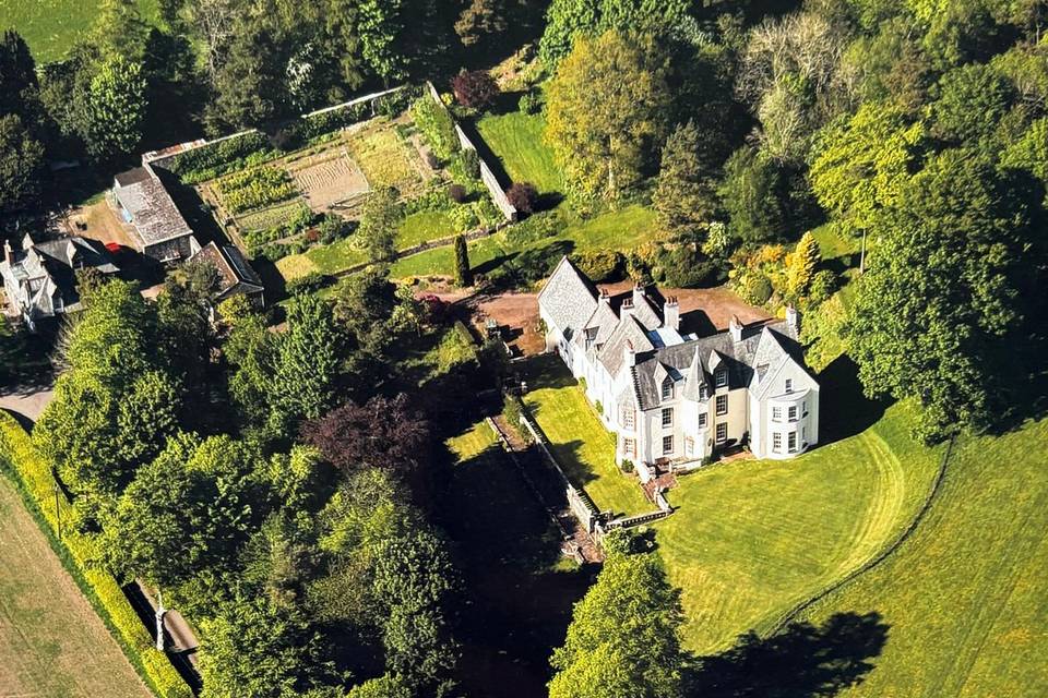 Aerial view of the grounds