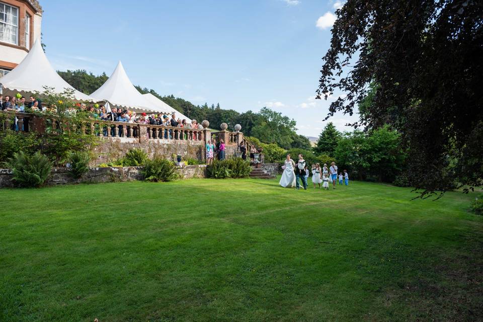 The Bridal Party arrive