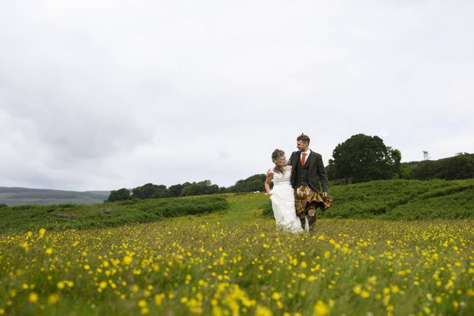 Elopement buttercup fields