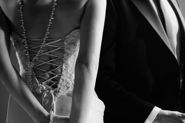 Bride dress with groom