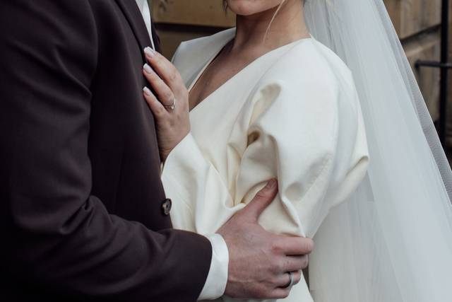 Bride and groom in the city