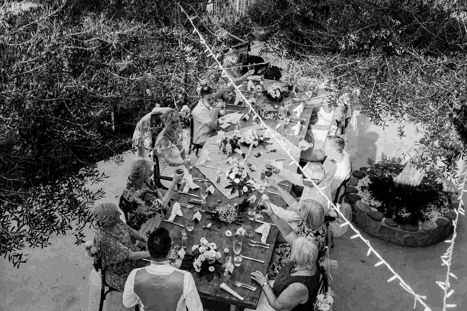 Guests at Italian wedding