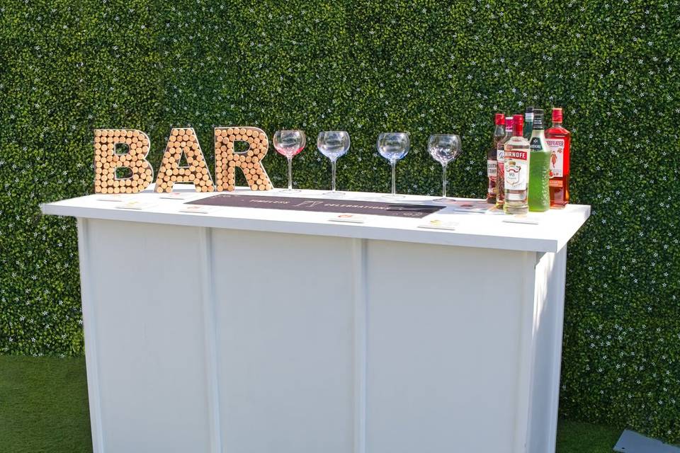 Large white mobile bar