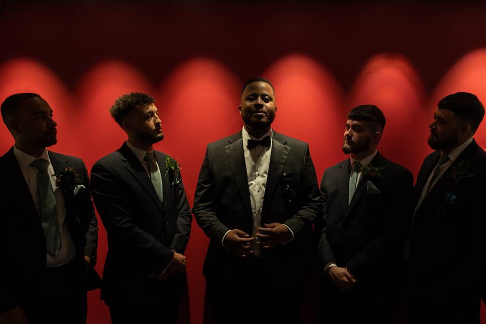 Groom with groomsmen