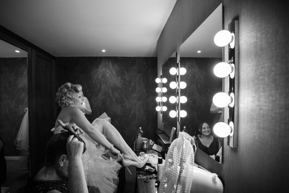 Bride getting ready