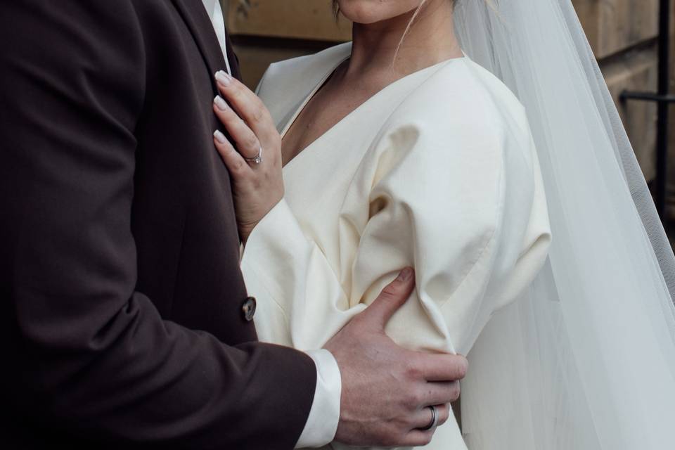 Bride and groom in the city