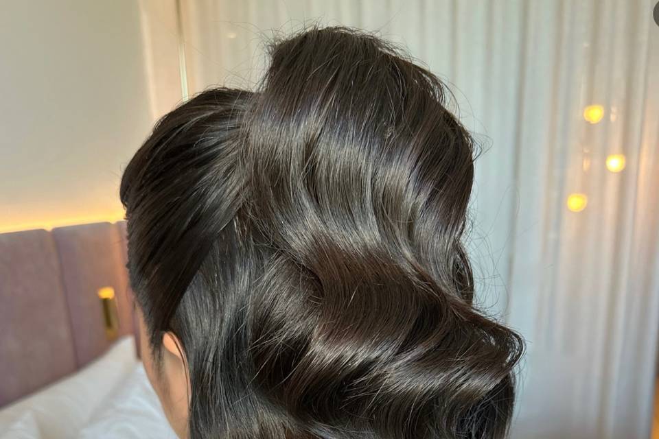 Half up waves - bride