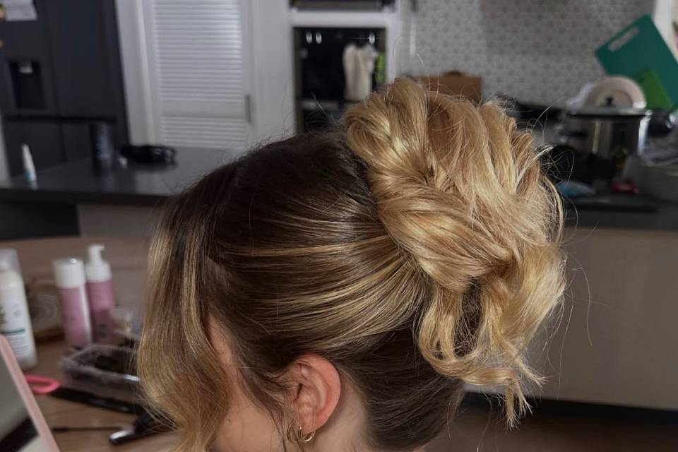 Modern high bun - engagement