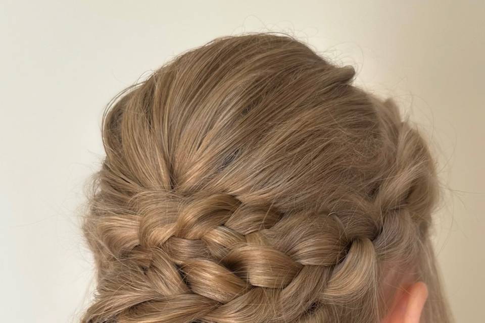 Loose braided bridal bun