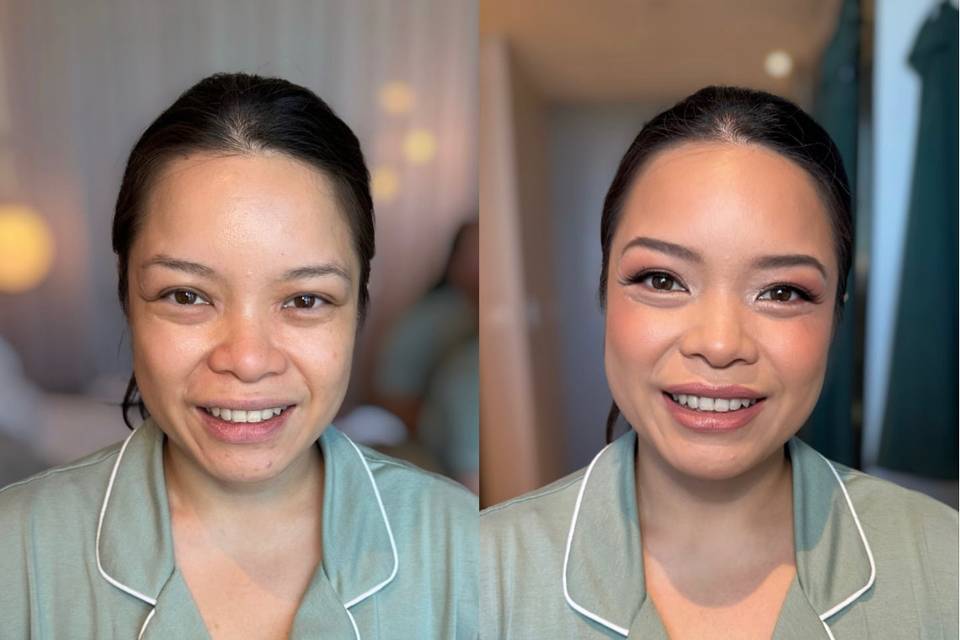 Before and after bridesmaid